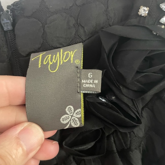 TAYLOR size 6 little black dress with neck embellishment - Picture 5 of 7